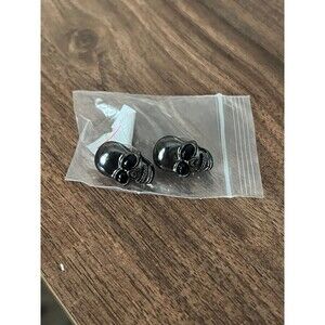 Skull Stud Titantium Earrings Gothic Large Black stud earrings unisex